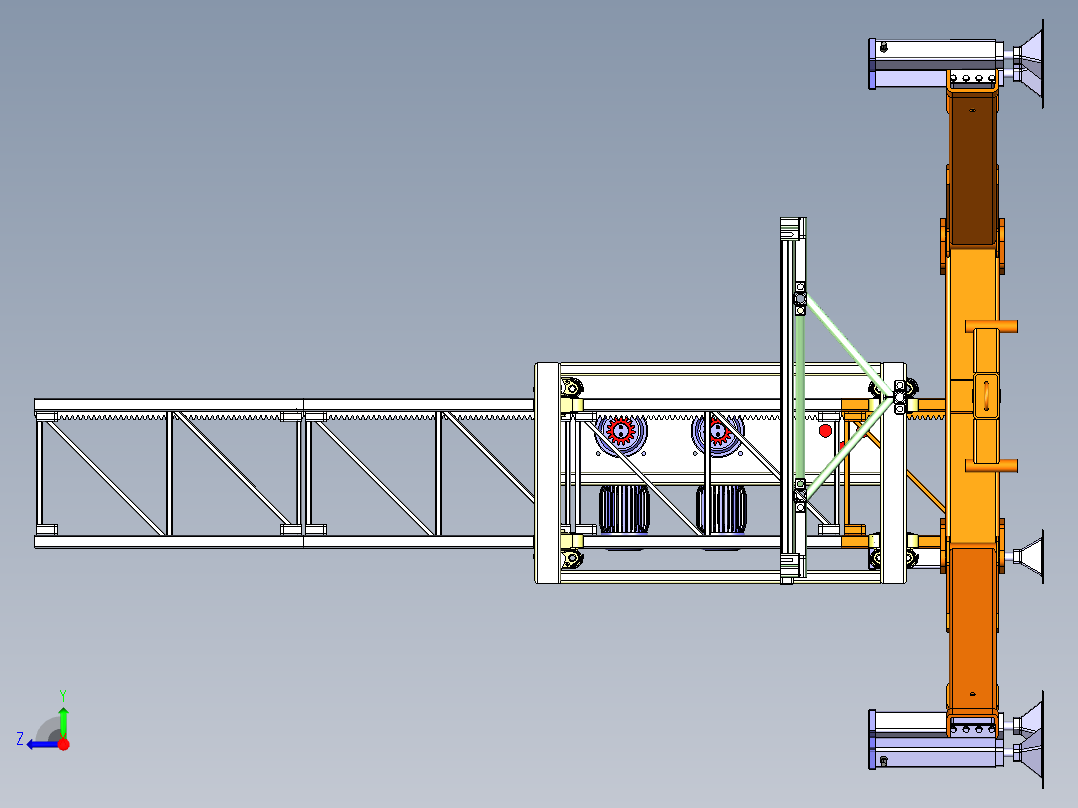 Lifting machine提升机构提升支架式右视图