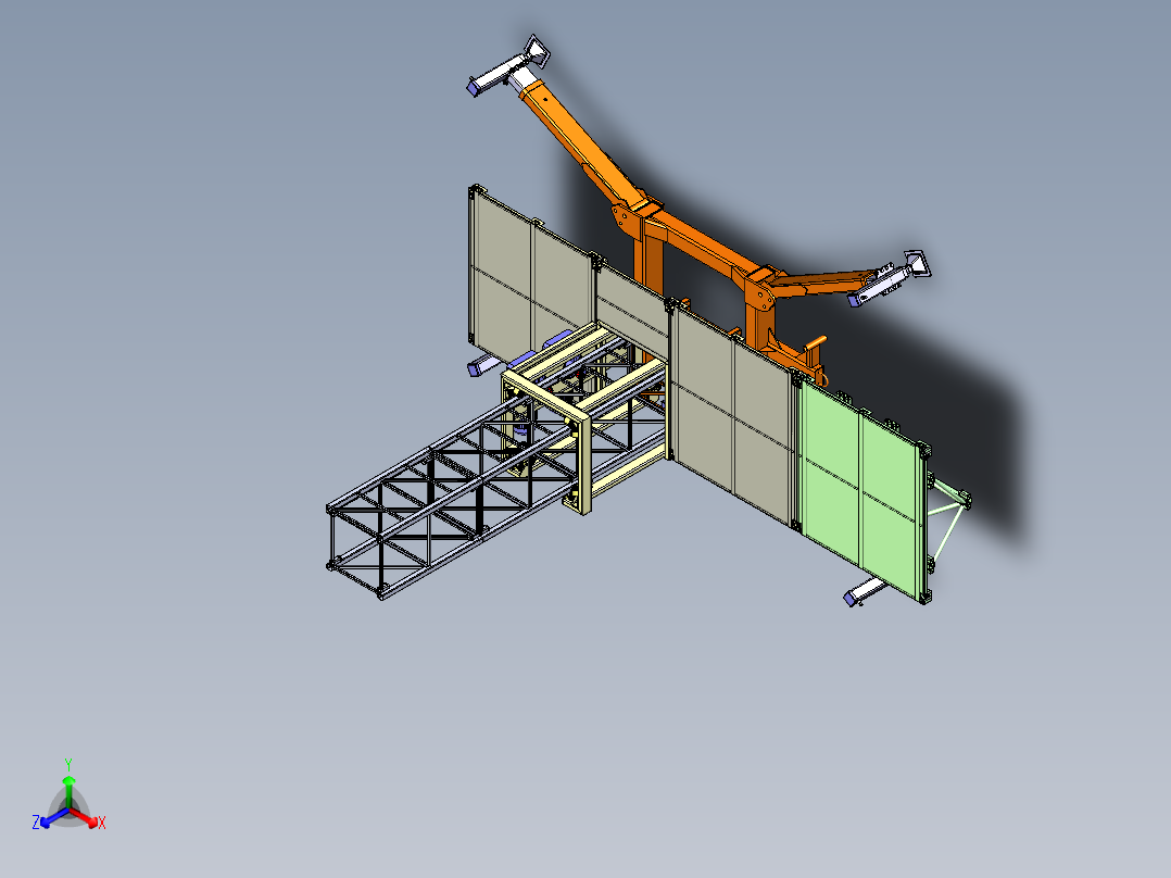 Lifting machine提升机构提升支架式正等轴测图