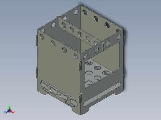 可拆卸钣金烧烤炉子正等轴测缩略图