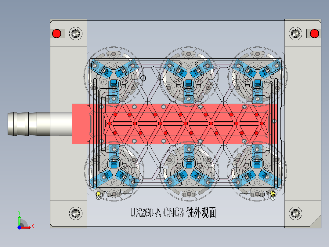 UX260-A笔记本CNC工装夹具三维模型-CNC3-20200403前视图