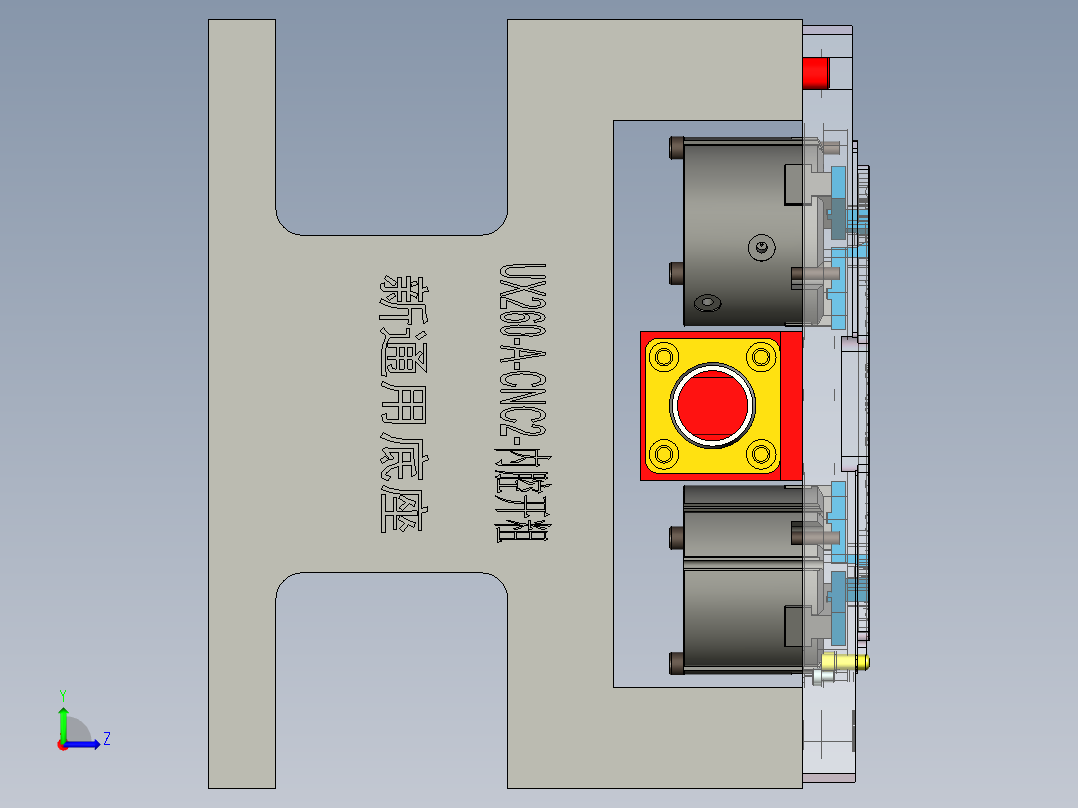 UX260-A笔记本CNC工装夹具三维模型-CNC3-20200403左视图
