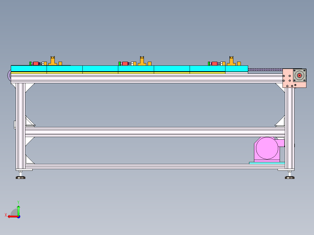 多冶具输送线设计后视图