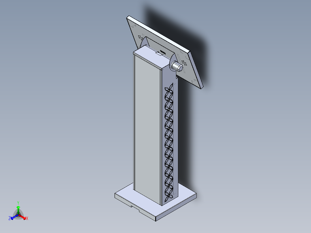 控制台 操作台kiosk-monitor-1832-模型格式为 stp