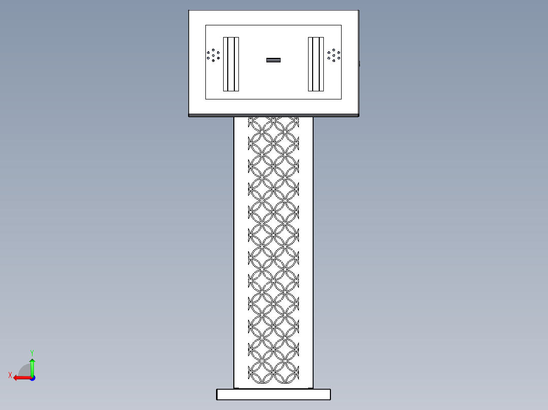 控制台 操作台kiosk-monitor-1832-模型格式为 stp后视图
