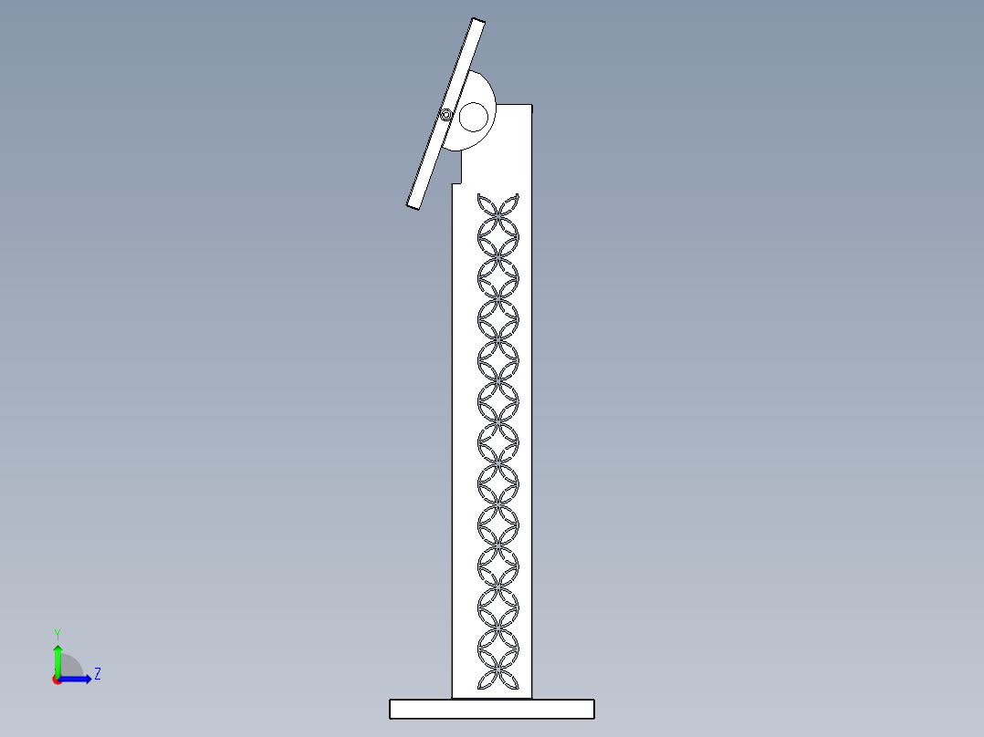 控制台 操作台kiosk-monitor-1832-模型格式为 stp左视图