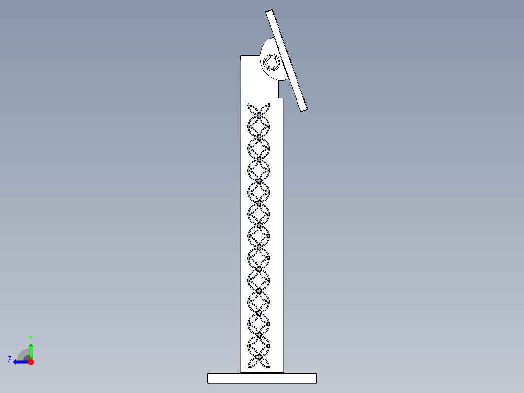 控制台 操作台kiosk-monitor-1832-模型格式为 stp右视图