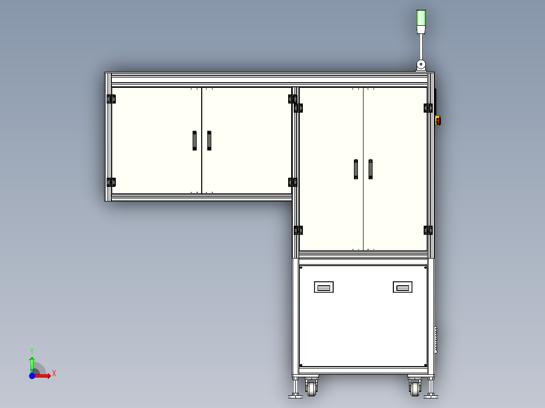 光伏板组件贴标机前视图