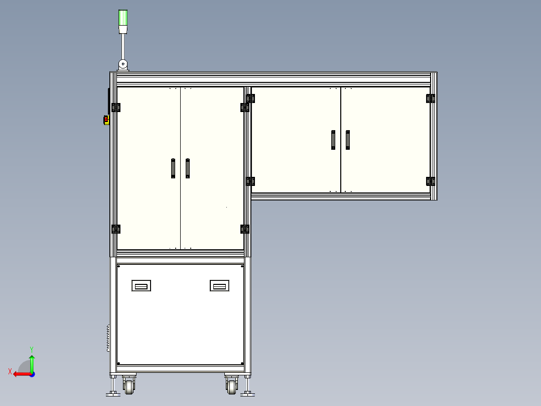 光伏板组件贴标机后视图