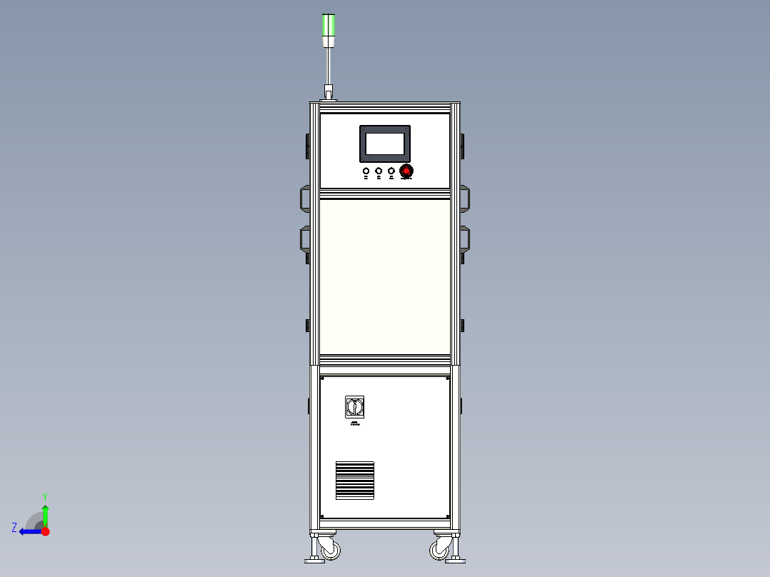 光伏板组件贴标机右视图