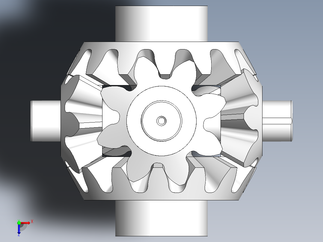 差速器十字轴俯视图