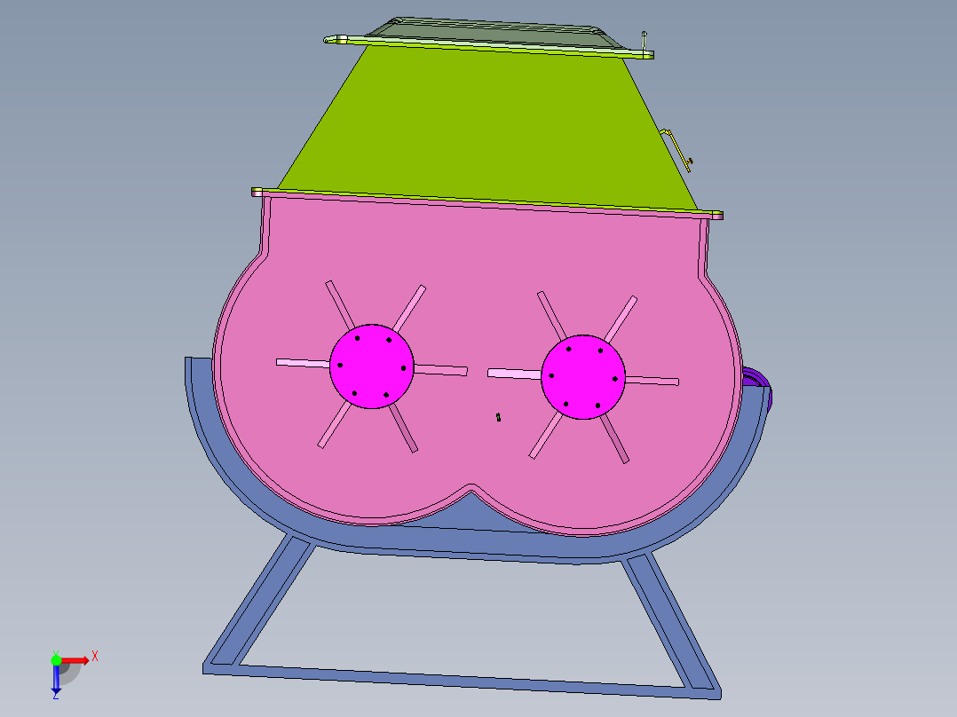 高分子材料生产用混料机俯视图