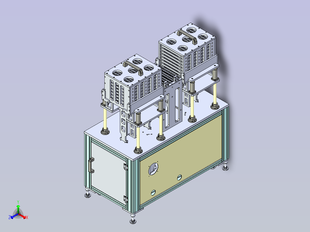 一款标准型自动上料TRAY机3D图纸正等轴测图