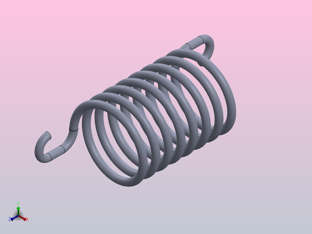 牵引弹簧正等轴测图