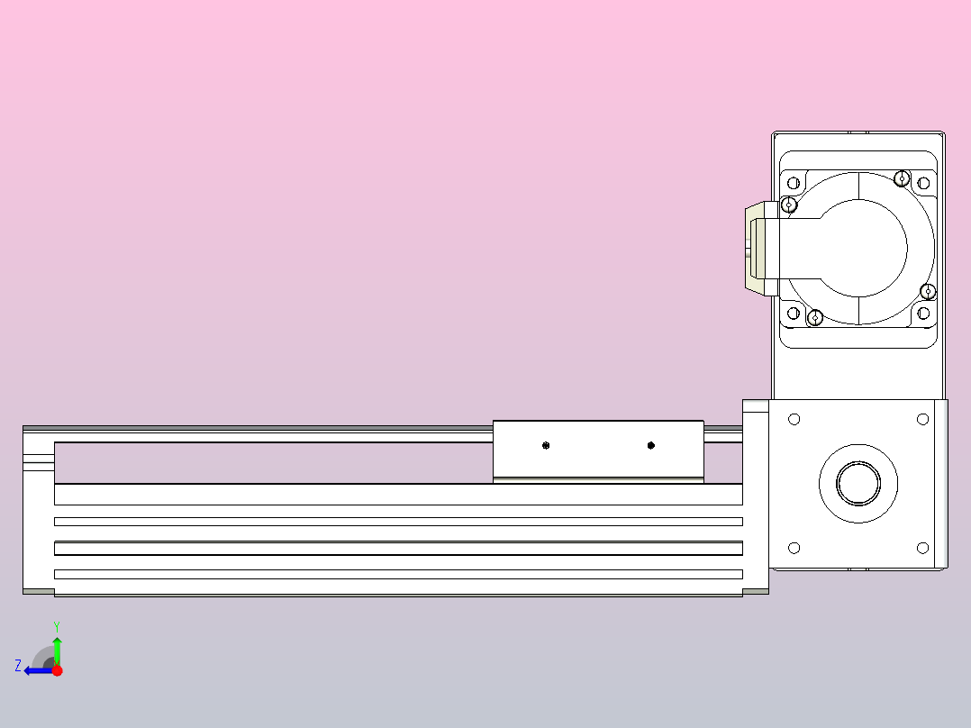 皮带直线轴半封闭可选导轨TPA-HNB-85D-90-L100-RU-C-P20-N3右视图