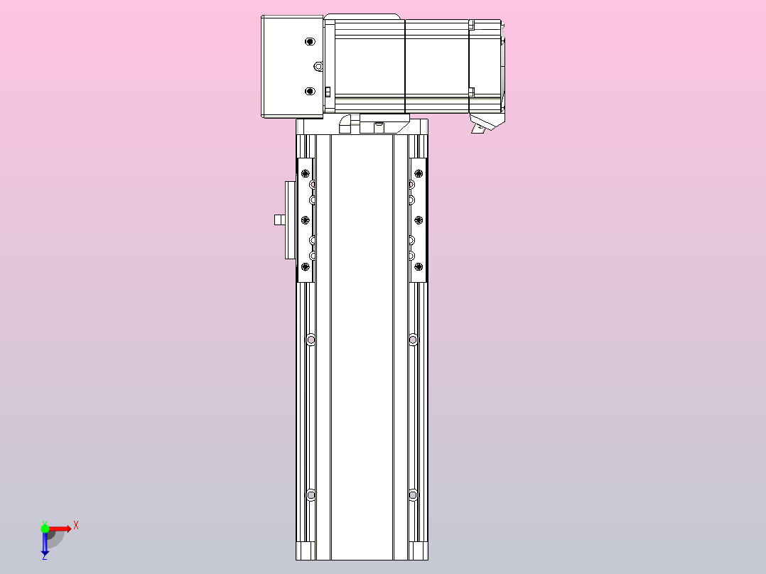 皮带直线轴半封闭可选导轨TPA-HNB-85D-90-L100-RU-C-P20-N3俯视图