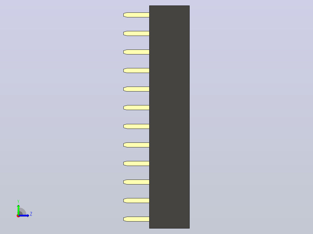 母针头Female_Header_1x12_P2.0_H4.3_straight.step左视图