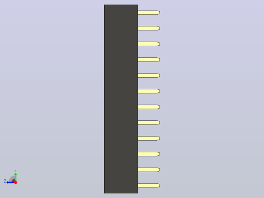 母针头Female_Header_1x12_P2.0_H4.3_straight.step右视缩略图