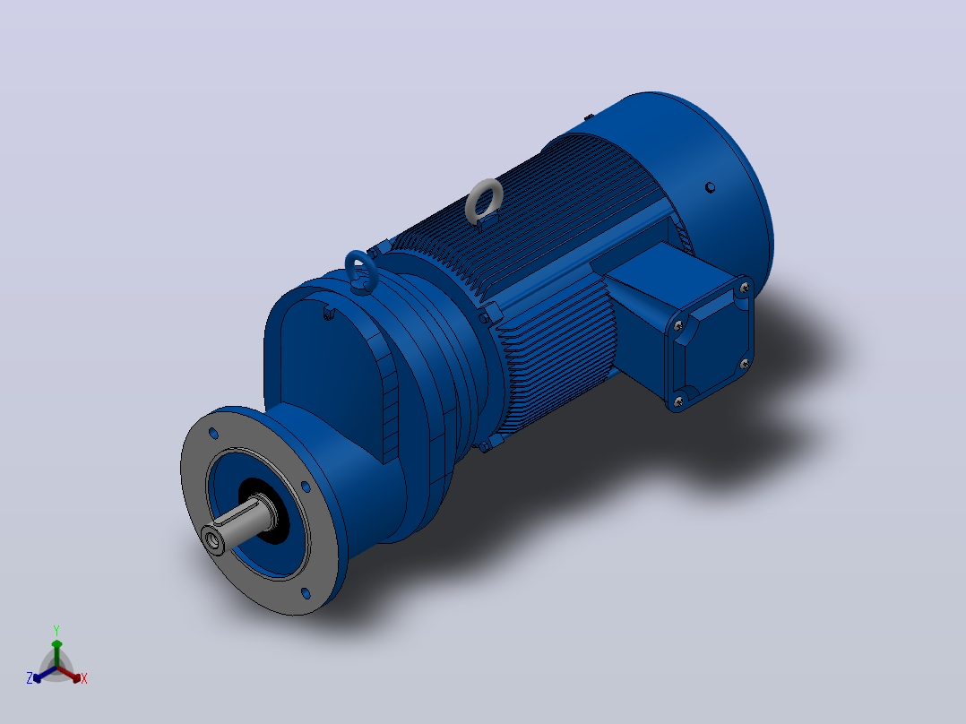 RXF77法兰轴伸式安装斜齿轮减速机RX77-Y2.2-4P-100-M1-0°-Φ200主视图