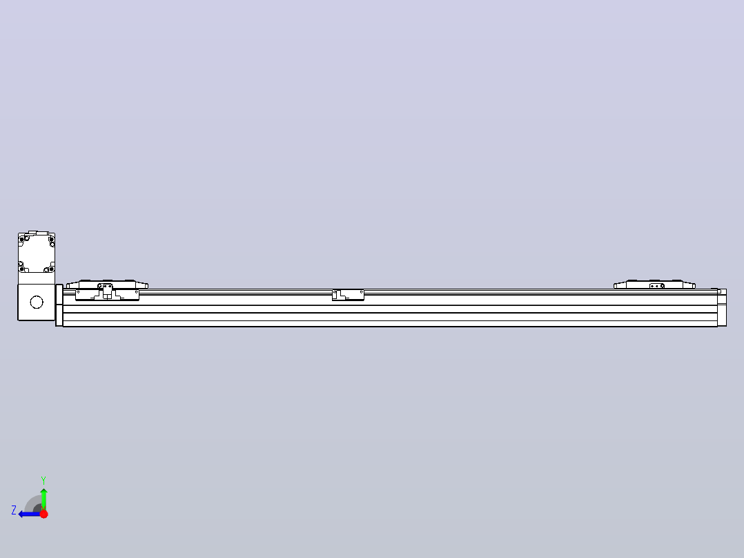 皮带直线轴双滑块型TPA-GCBS-80-P60-L375-LU-M20-N3右视图