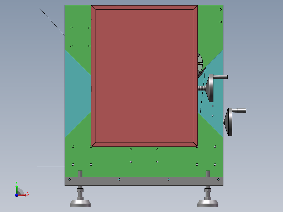 双层纸板上胶机（sw16可编辑+工程图）前视图