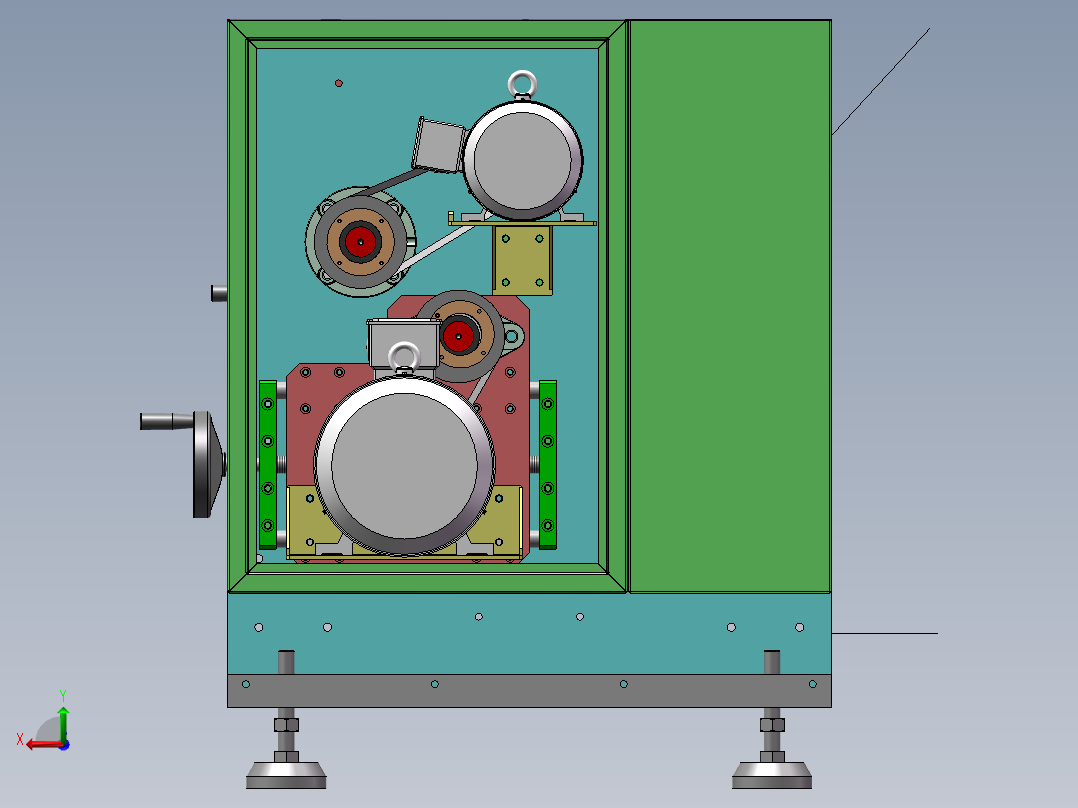 双层纸板上胶机（sw16可编辑+工程图）后视图