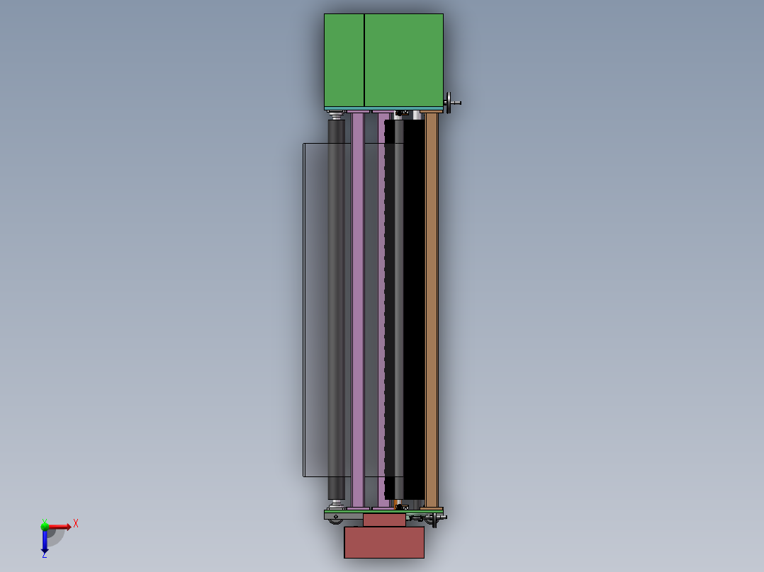双层纸板上胶机（sw16可编辑+工程图）俯视图