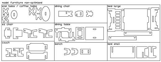 8款迷你玩具家具模型激光雕刻图纸 DXF和DWG格式缩略图