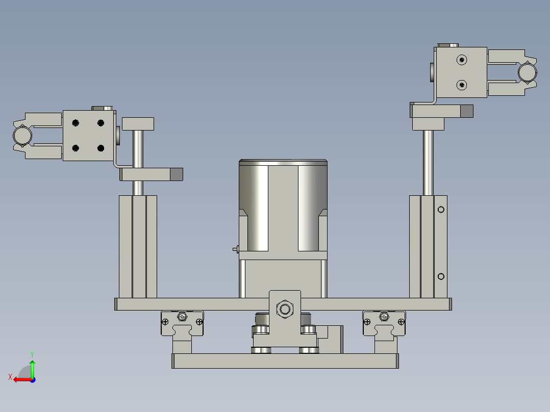 使用通用马达和齿条的低精度移动组件3D模型后视图