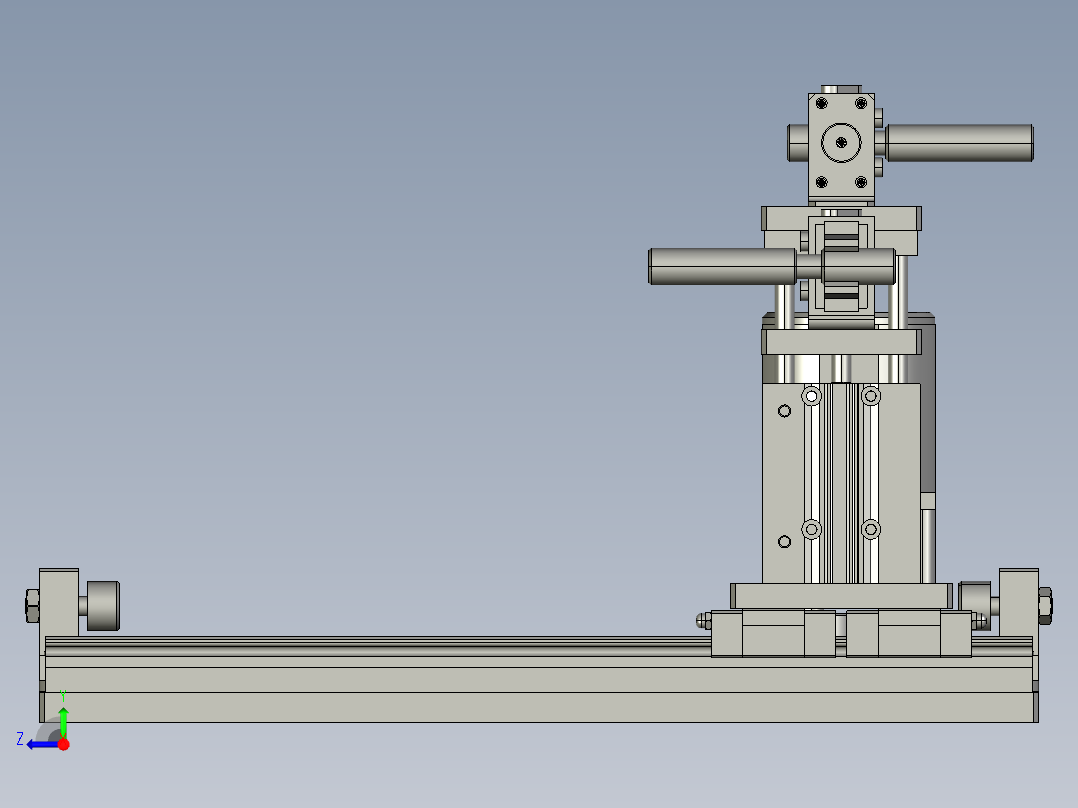 使用通用马达和齿条的低精度移动组件3D模型右视图