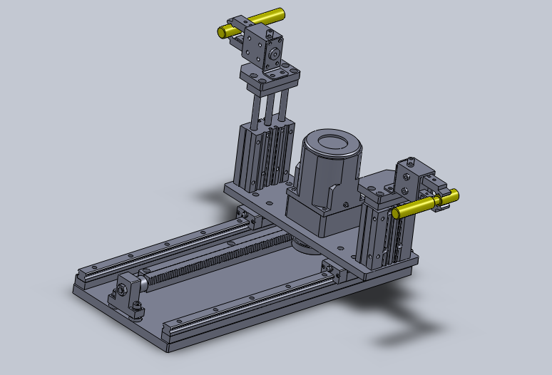 使用通用马达和齿条的低精度移动组件3D模型