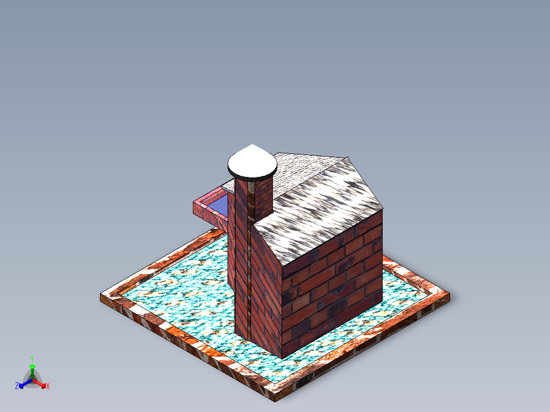 欧式风格别墅洋房SW2013正等轴测图