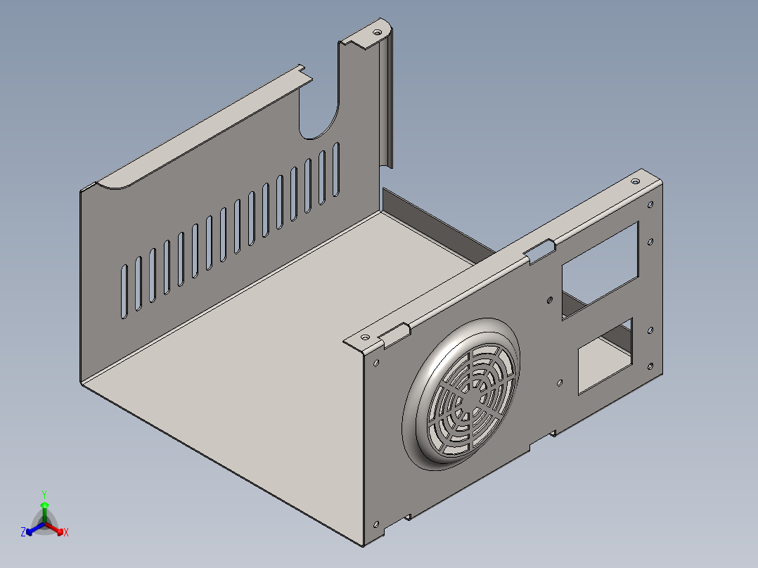 电脑箱体壳正等轴测图