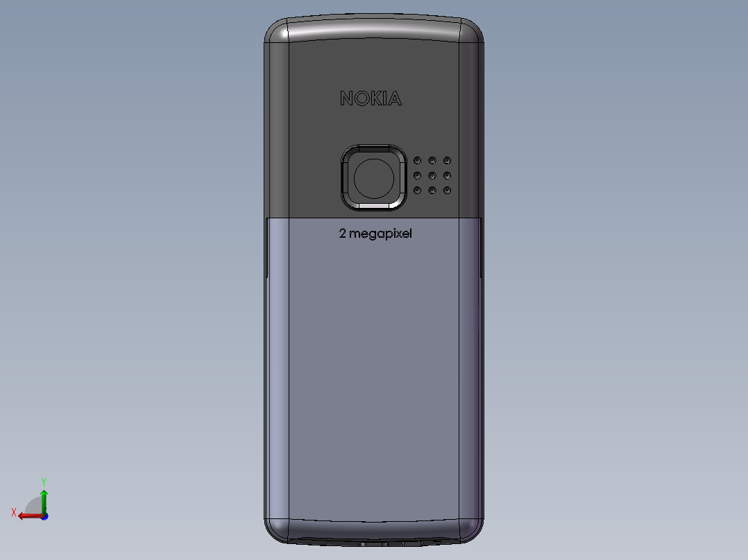 solidworks 诺基亚6300手机模型后视图
