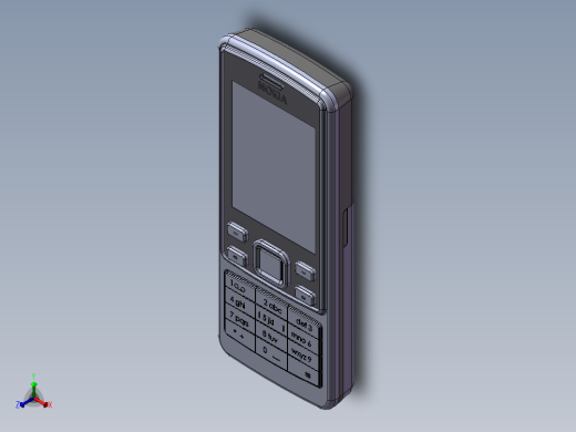 solidworks 诺基亚6300手机模型正等轴测缩略图