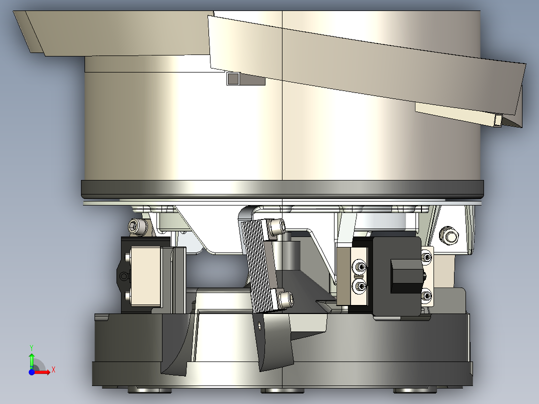 振动给料器是通用的进料和定向装置前视图