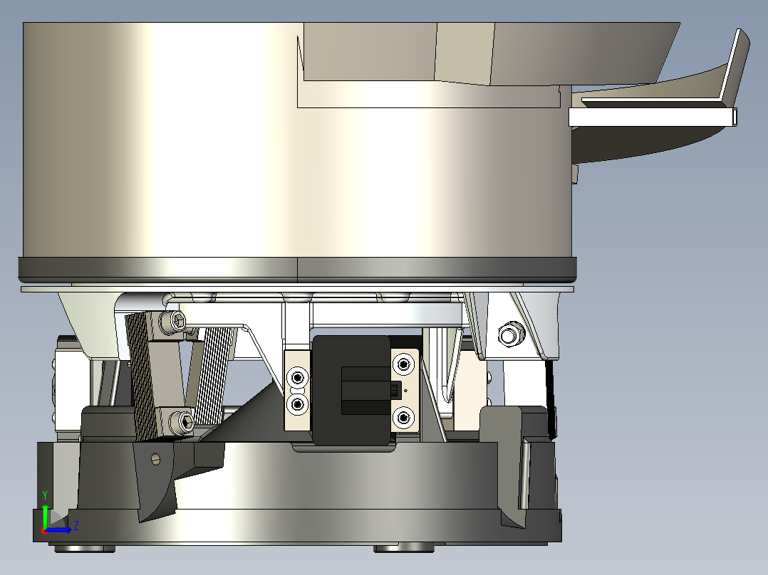振动给料器是通用的进料和定向装置左视图