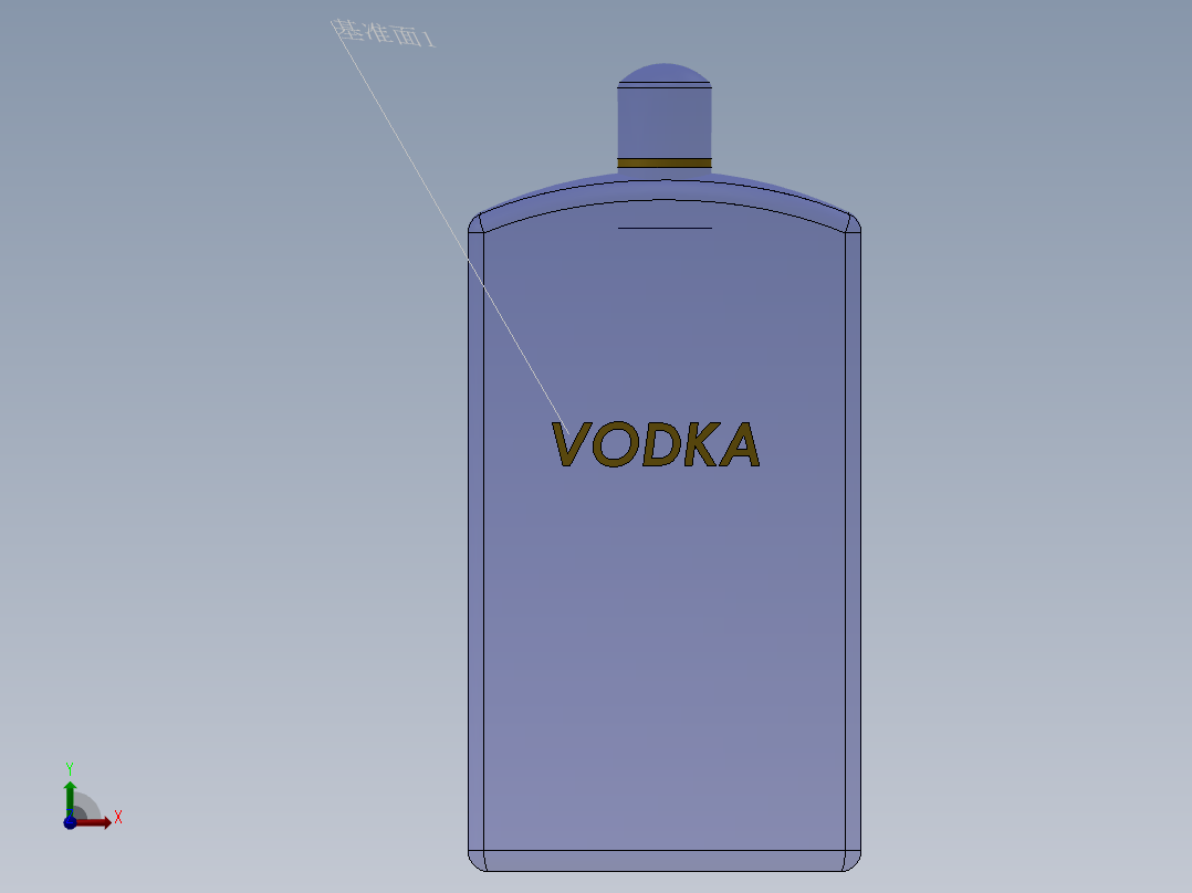 伏特加瓶前视图