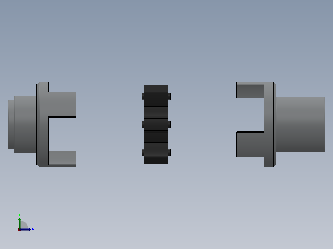梅花形联轴器左视图