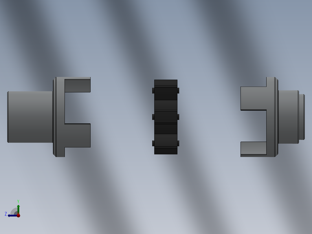 梅花形联轴器右视图