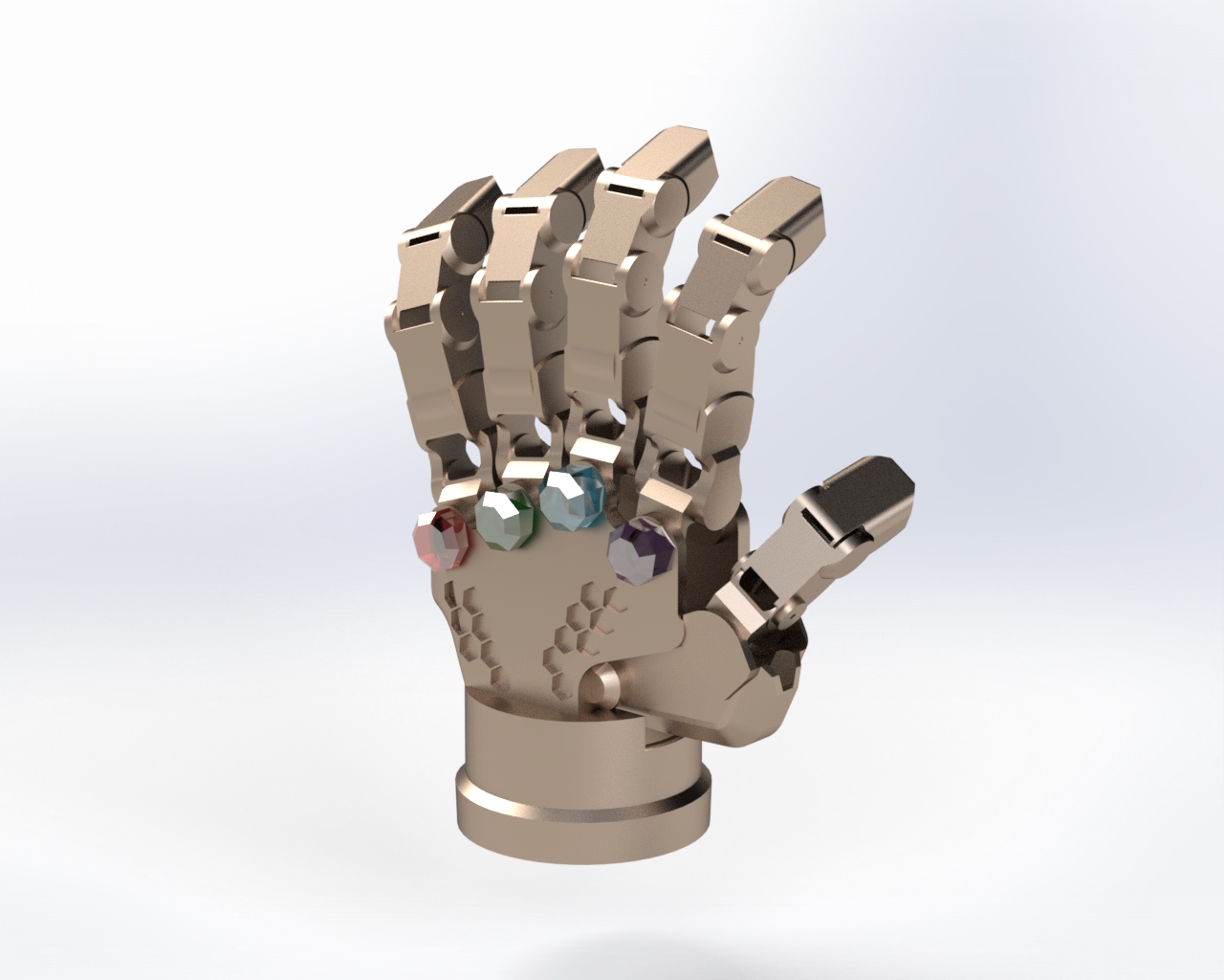 仿生机器人手掌3d图纸 左手手掌+说明 仿生关节手掌3D三维模型图