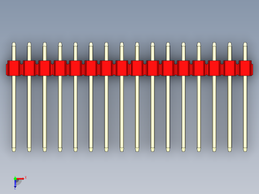彩色公头100mil（2.54mm）系列-DS1021_red_1x16p_100mil_Type5_rev1.0俯视缩略图