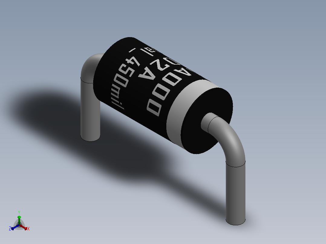 轴向二极管-D2A_H正等轴测图