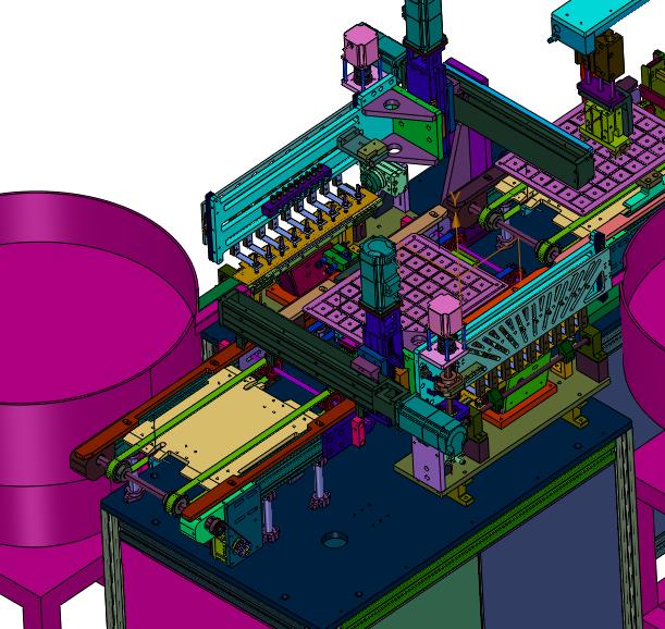 无序电子元件摆放托盘自动线