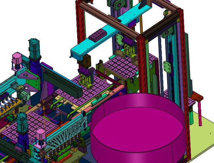 无序电子元件摆放托盘自动线