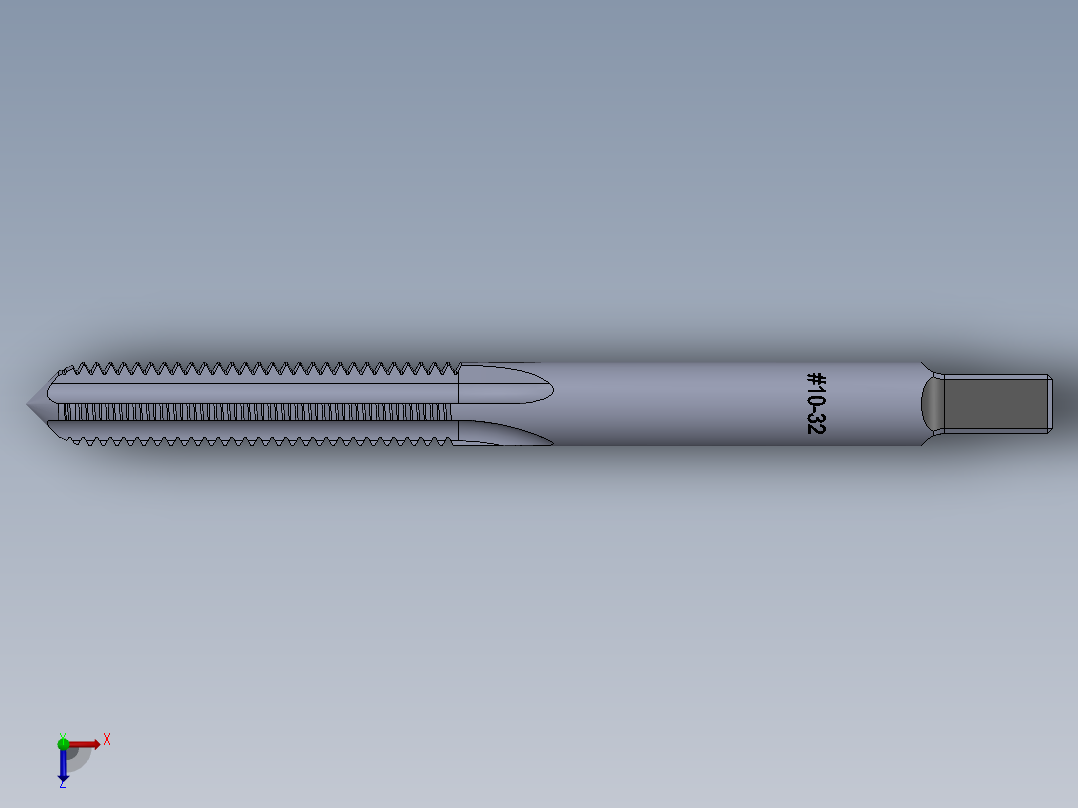 标准英制丝锥-Hand Tap 10-32 N3俯视图