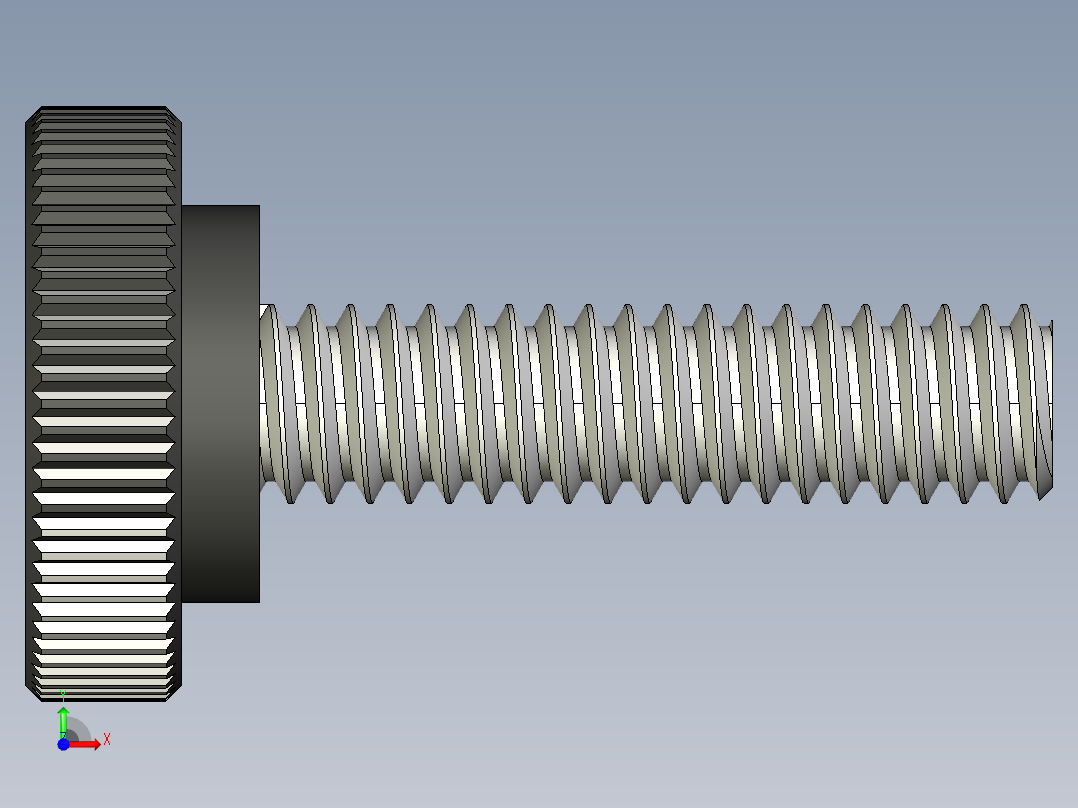 滚花旋钮-Knurled Knob 0.25x0.750x1.000.STEP前视图