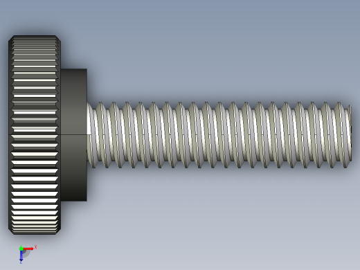 滚花旋钮-Knurled Knob 0.25x0.750x1.000.STEP俯视缩略图