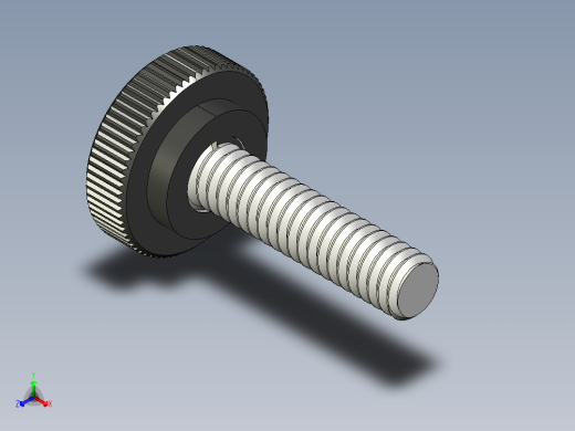滚花旋钮-Knurled Knob 0.25x0.750x1.000.STEP正等轴测缩略图