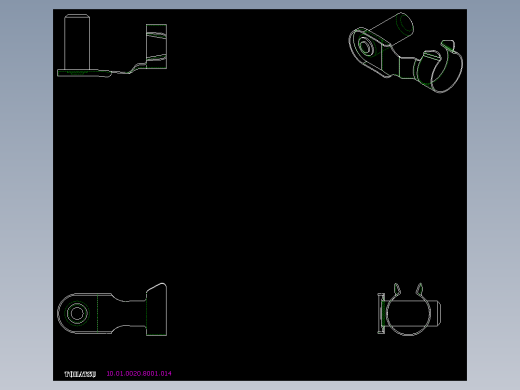 折疊彈片梢10.(A)-2D多系列多零件图纸模型