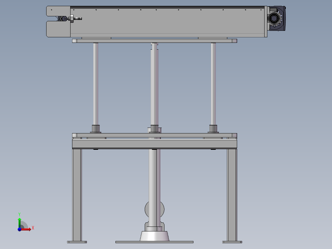 对顶升移载机前视图